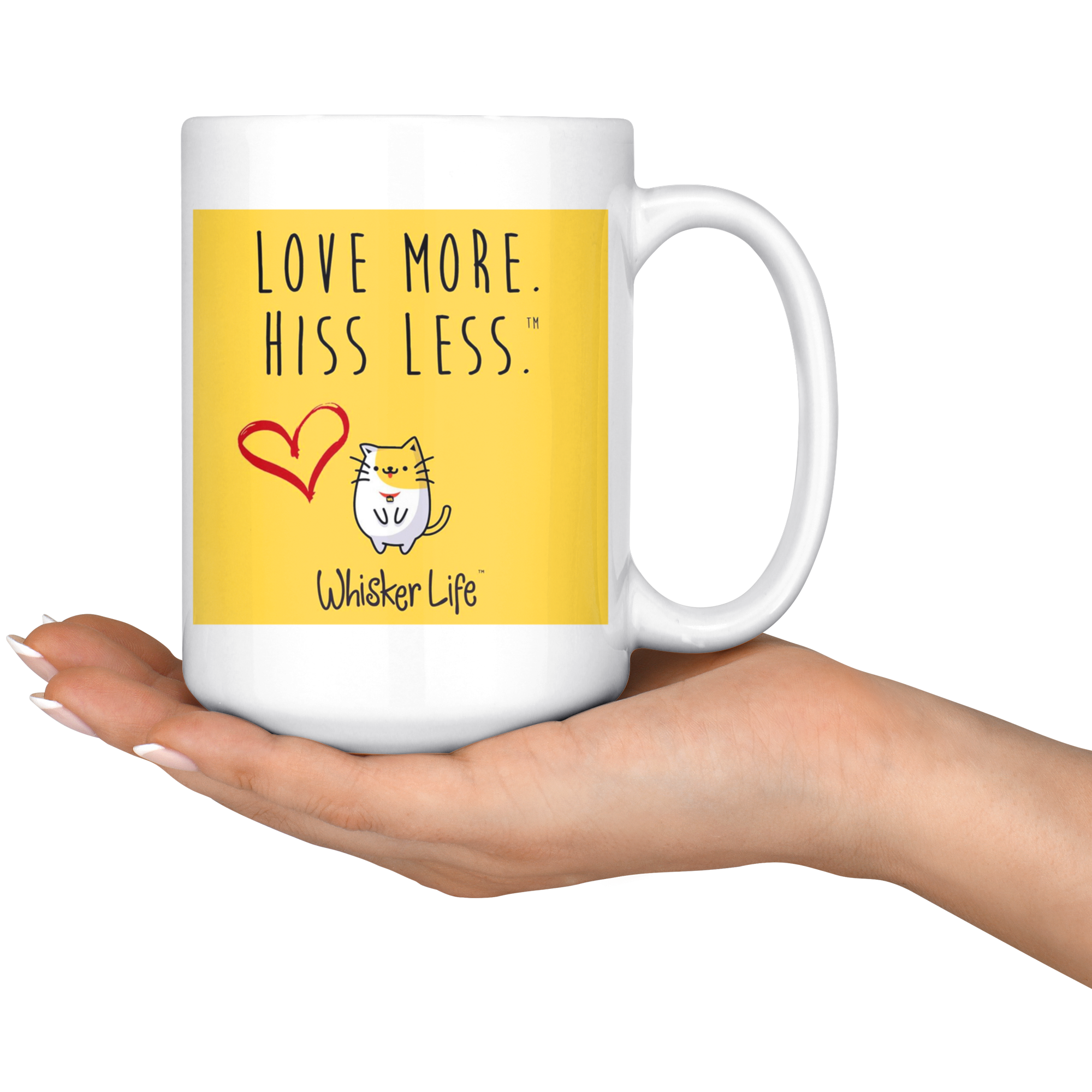 Love More Hiss Less - Large 15oz Coffee Mug