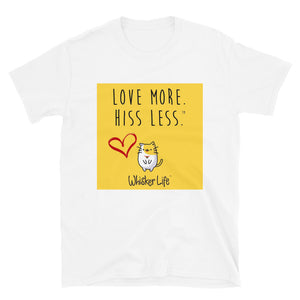Love More Hiss Less - Block Style Short-Sleeve Mens T-Shirt