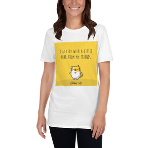 I Get By With A Little Purr From My Friends - Block Style - Short-Sleeve Ladies T-Shirt