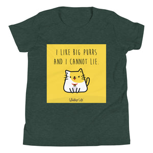 I Like Big Purrs and Cannot Lie - Block Style Youth Short Sleeve T-Shirt