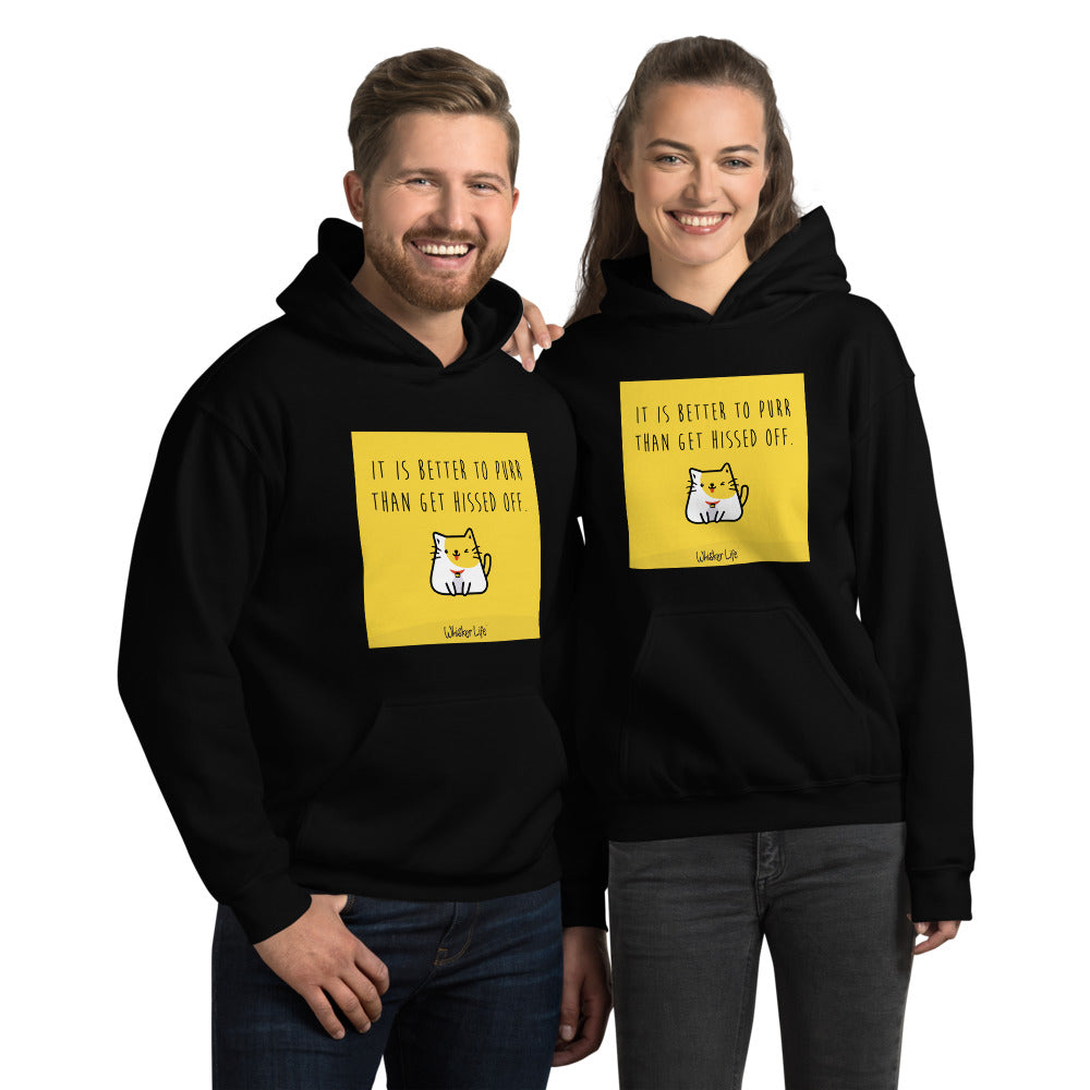It's Better To Purr Than Get Hissed Off - Block Style Unisex Hoodie