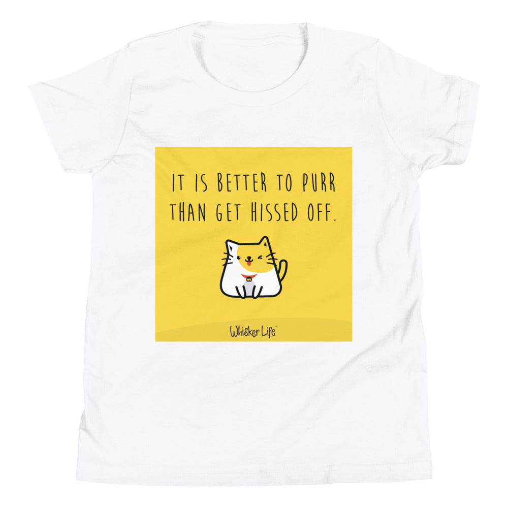 It's Better To Purr Than Get Hissed Off - Block Style Youth Short Sleeve T-Shirt