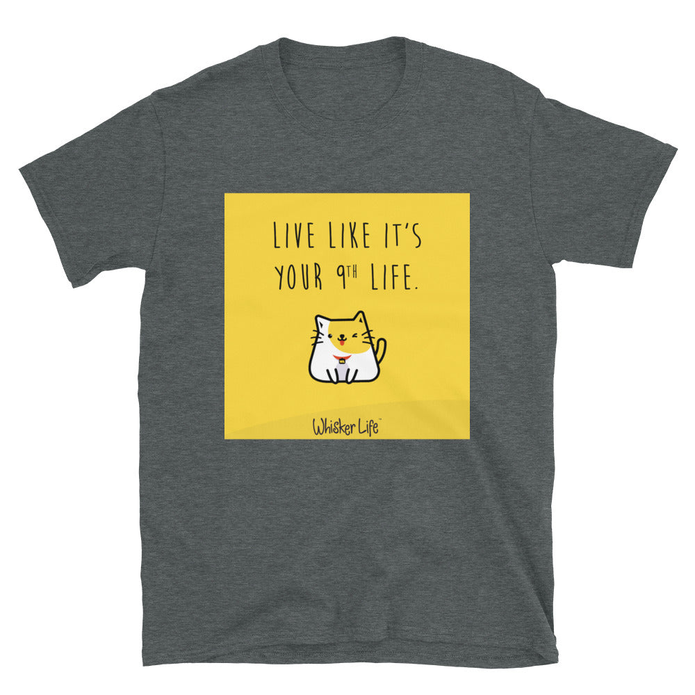 Live Like It's Your 9th Life - Block Style Short-Sleeve Mens T-Shirt