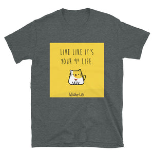 Live Like It's Your 9th Life - Block Style Short-Sleeve Mens T-Shirt