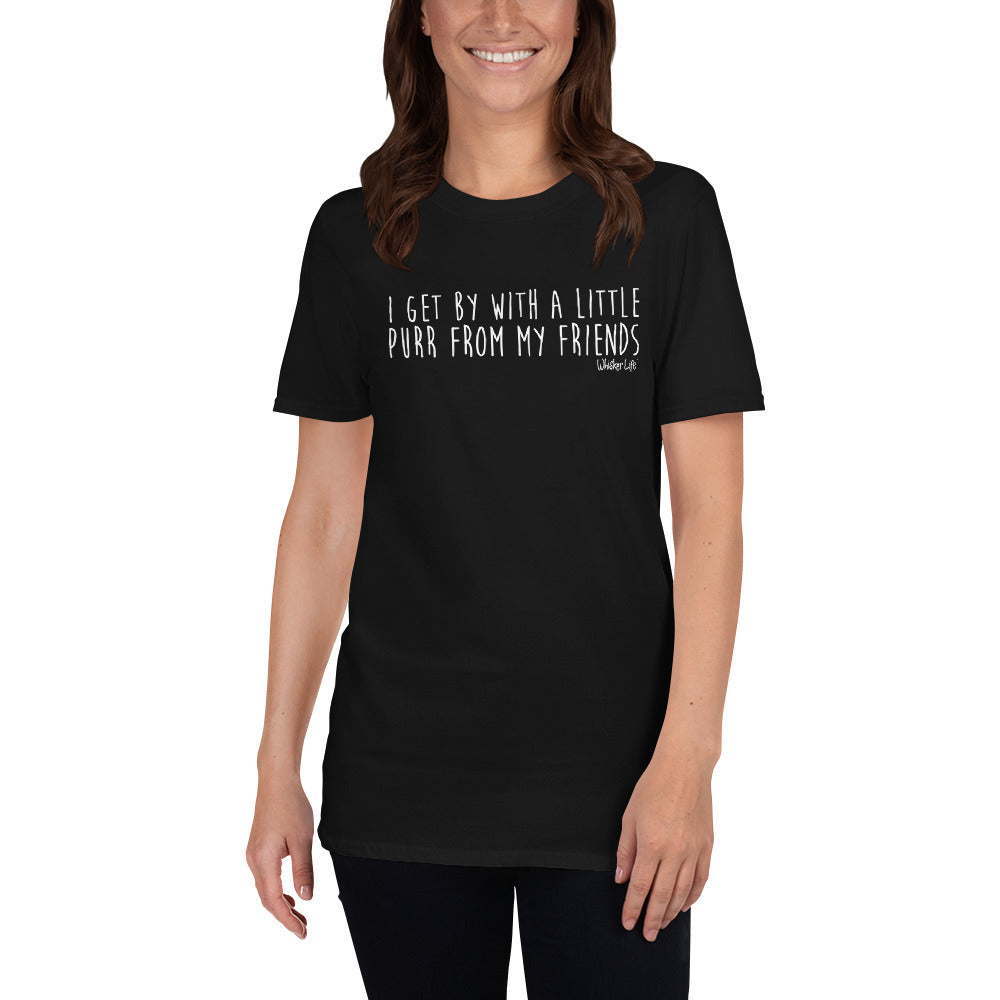 I Get By With A Little Purr From My Friends - Short-Sleeve Womens T-Shirt