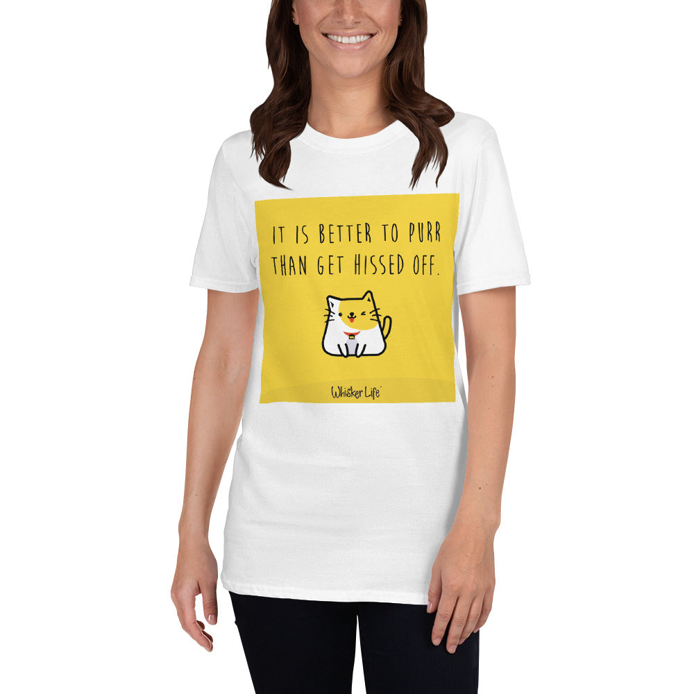 It Is Better To Purr Than Get Hissed Off - Block Style - Short-Sleeve Ladies T-Shirt