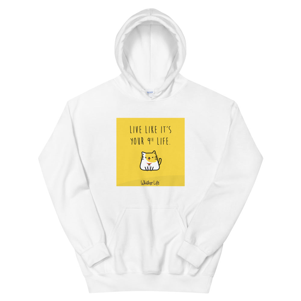 Live Like It's Your 9th Life - Block Style Unisex Hoodie