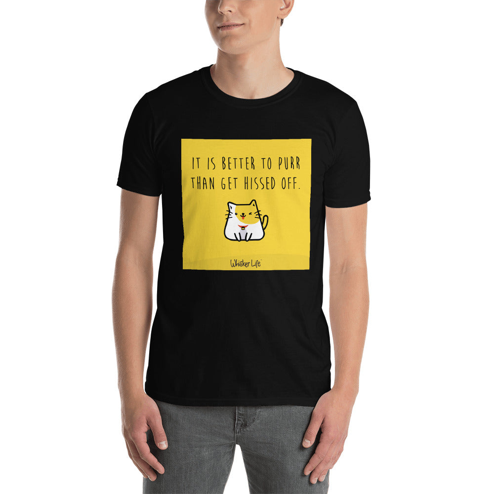 It's Better To Purr Than Get Hissed Off - Block Style Short-Sleeve Mens T-Shirt