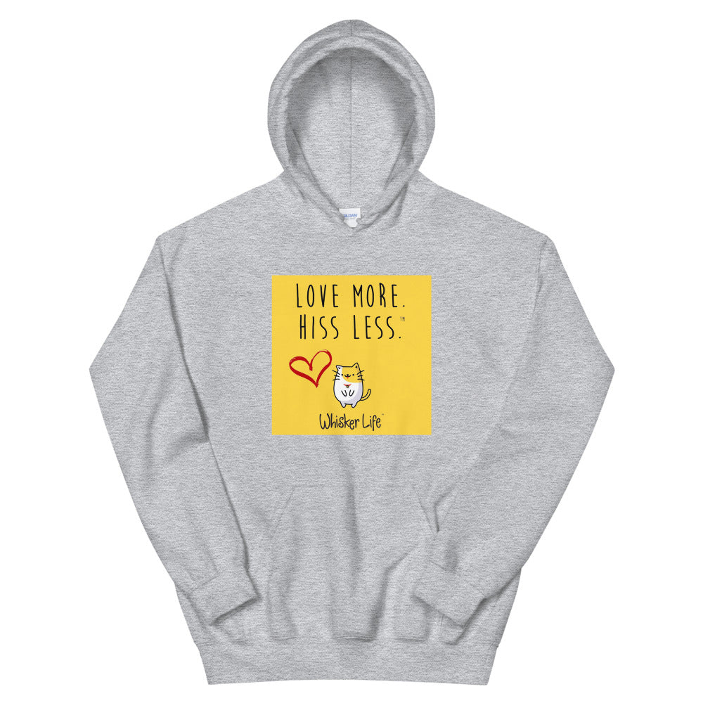 Love More Hiss Less - Block Style Unisex Hoodie