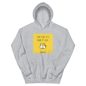 Live Like It's Your 9th Life - Block Style Unisex Hoodie