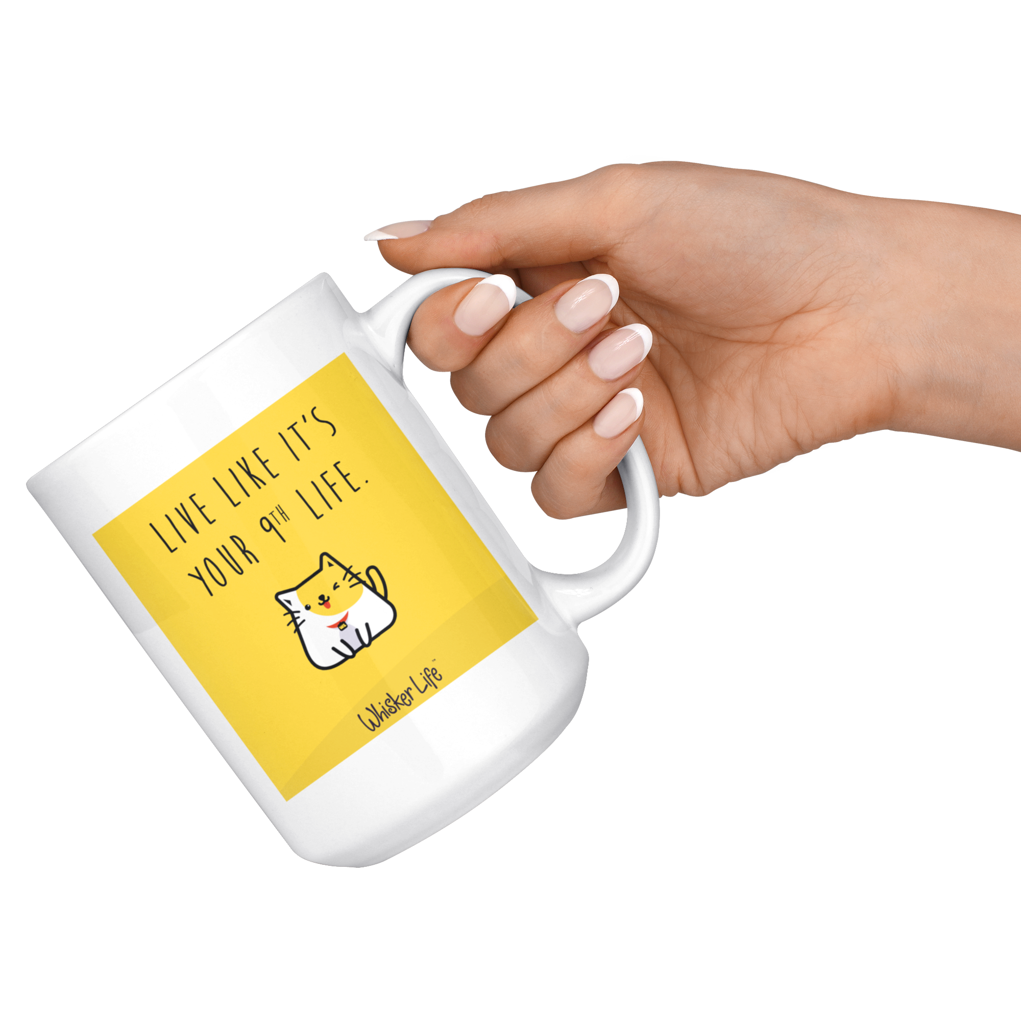 Live Like It's Your 9th Life - Large 15 oz Coffee Mug